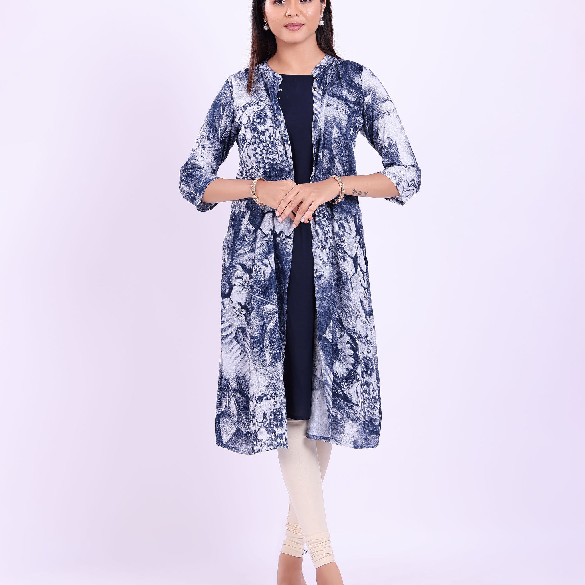 Stylish women's blue printed kurti