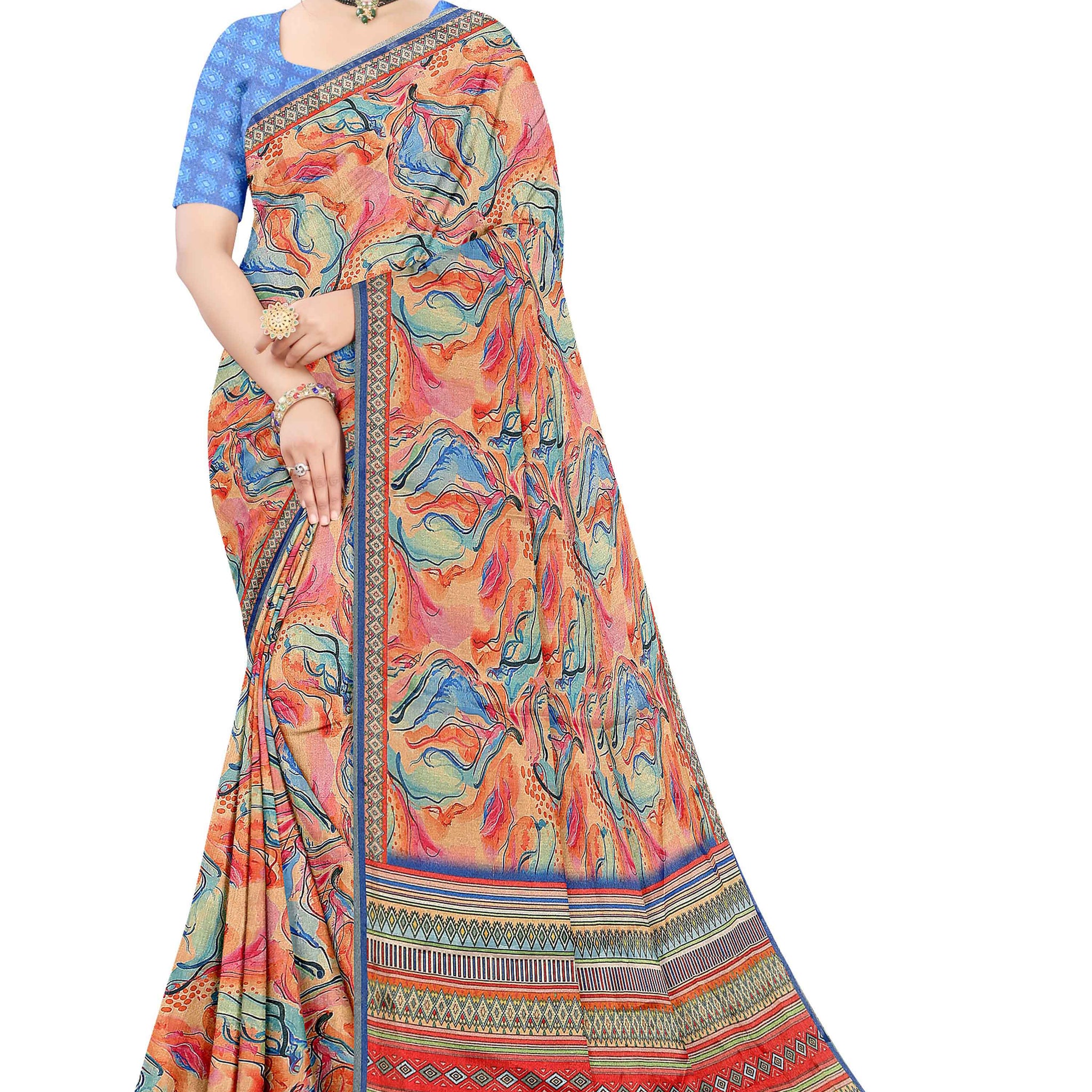 Multi Colour Fancy Silk Saree