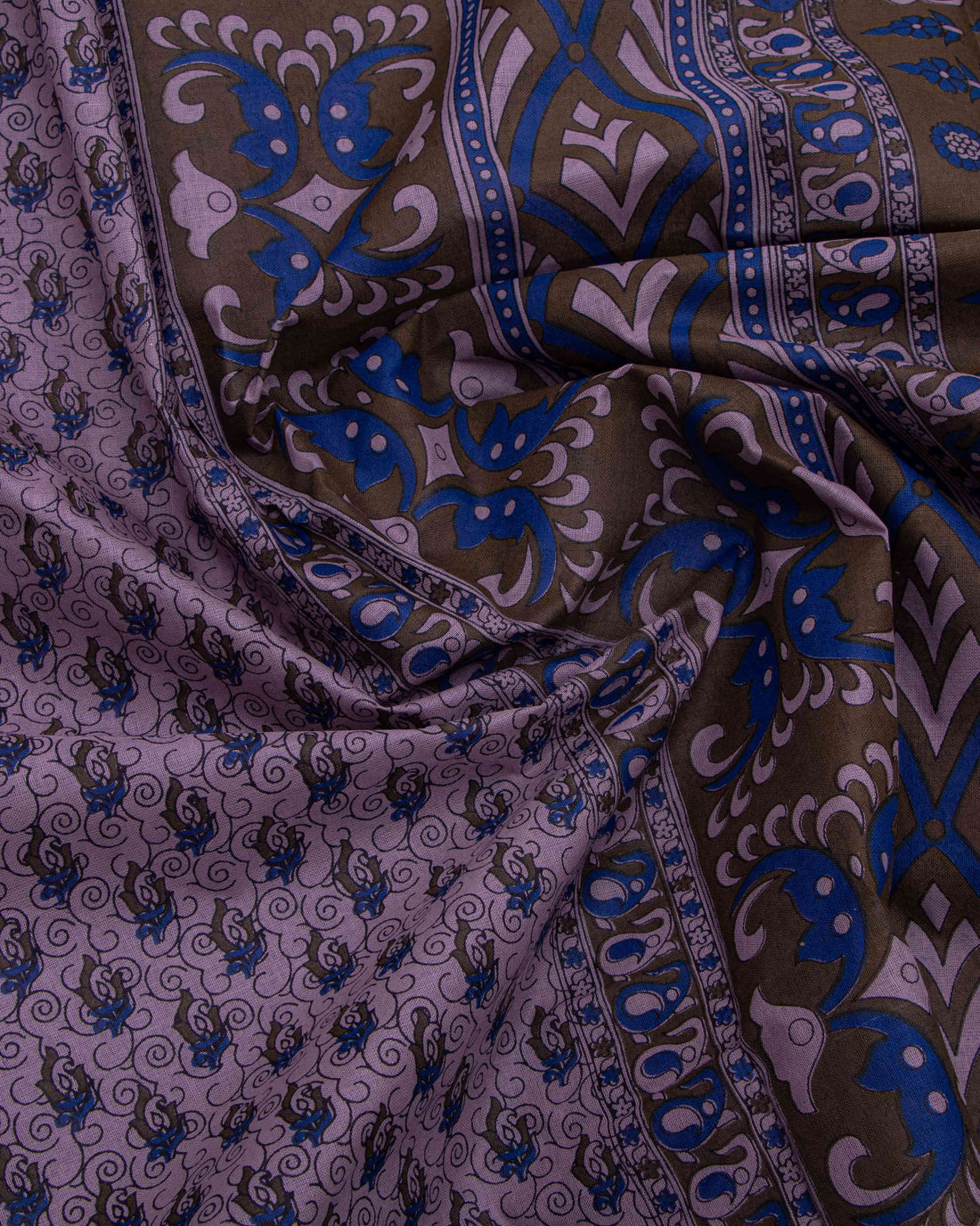 Lavender Colour Voile Cotton Saree Without Blouse