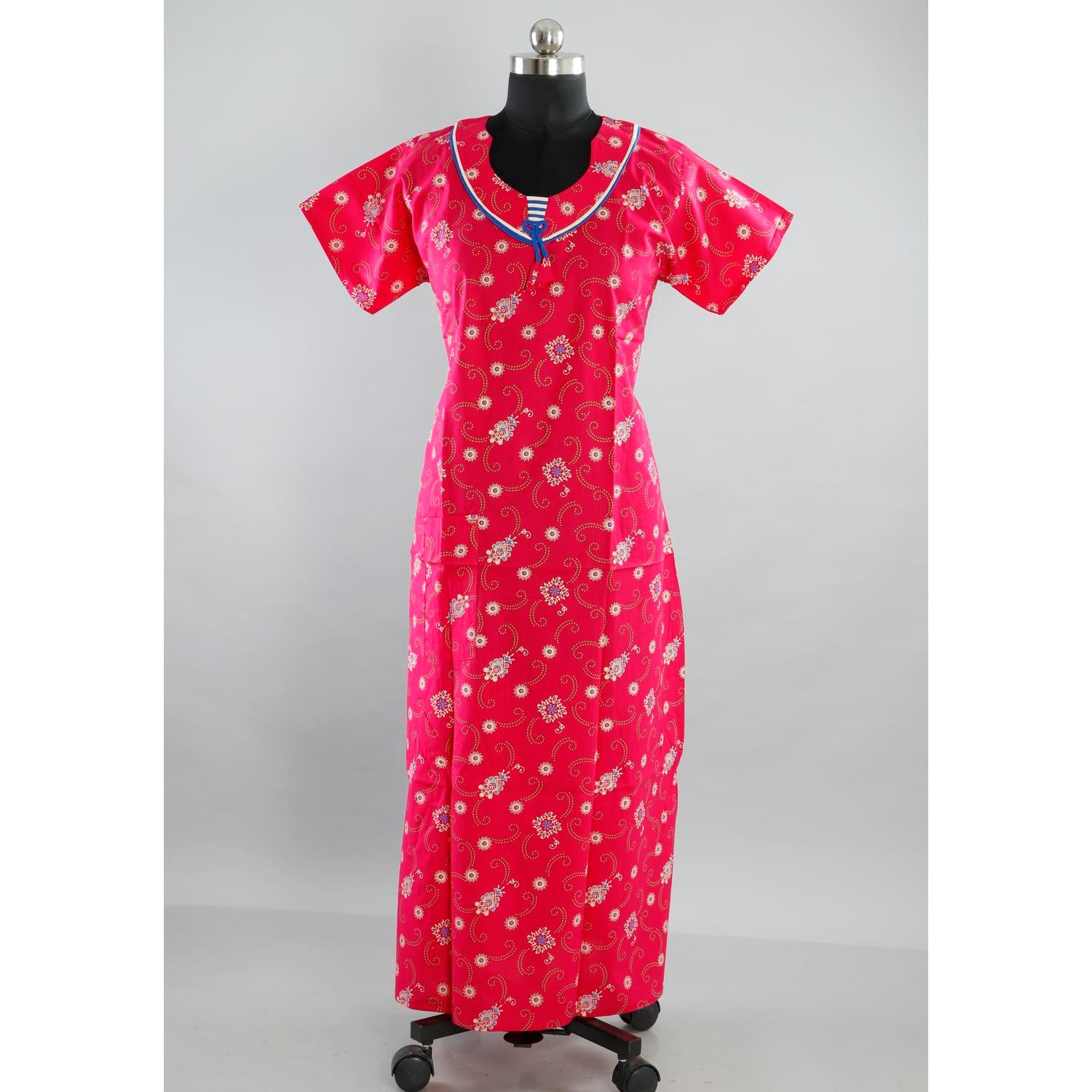 Womens Pink Colour Nighty Four