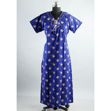 Womens Blue Colour Nighty Six