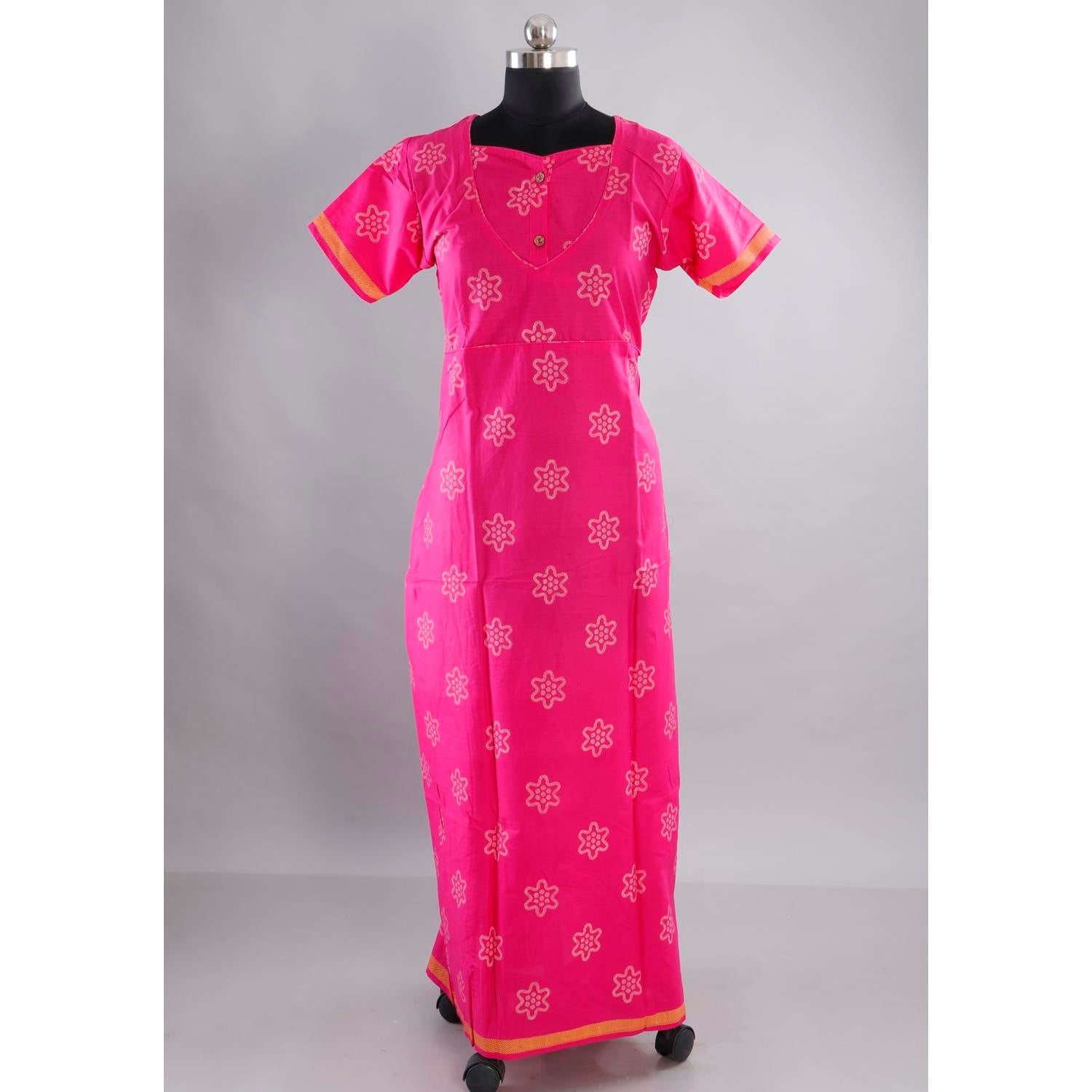 Womens Pink Colour Nighty Three