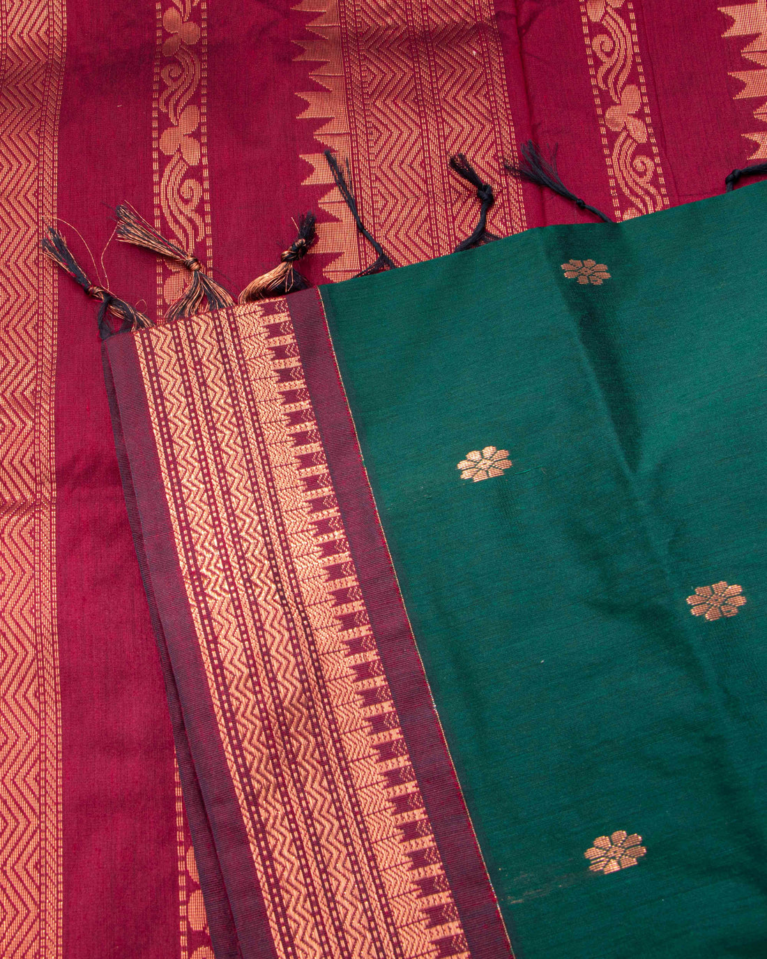 Green Colour Kalyani Cotton Saree