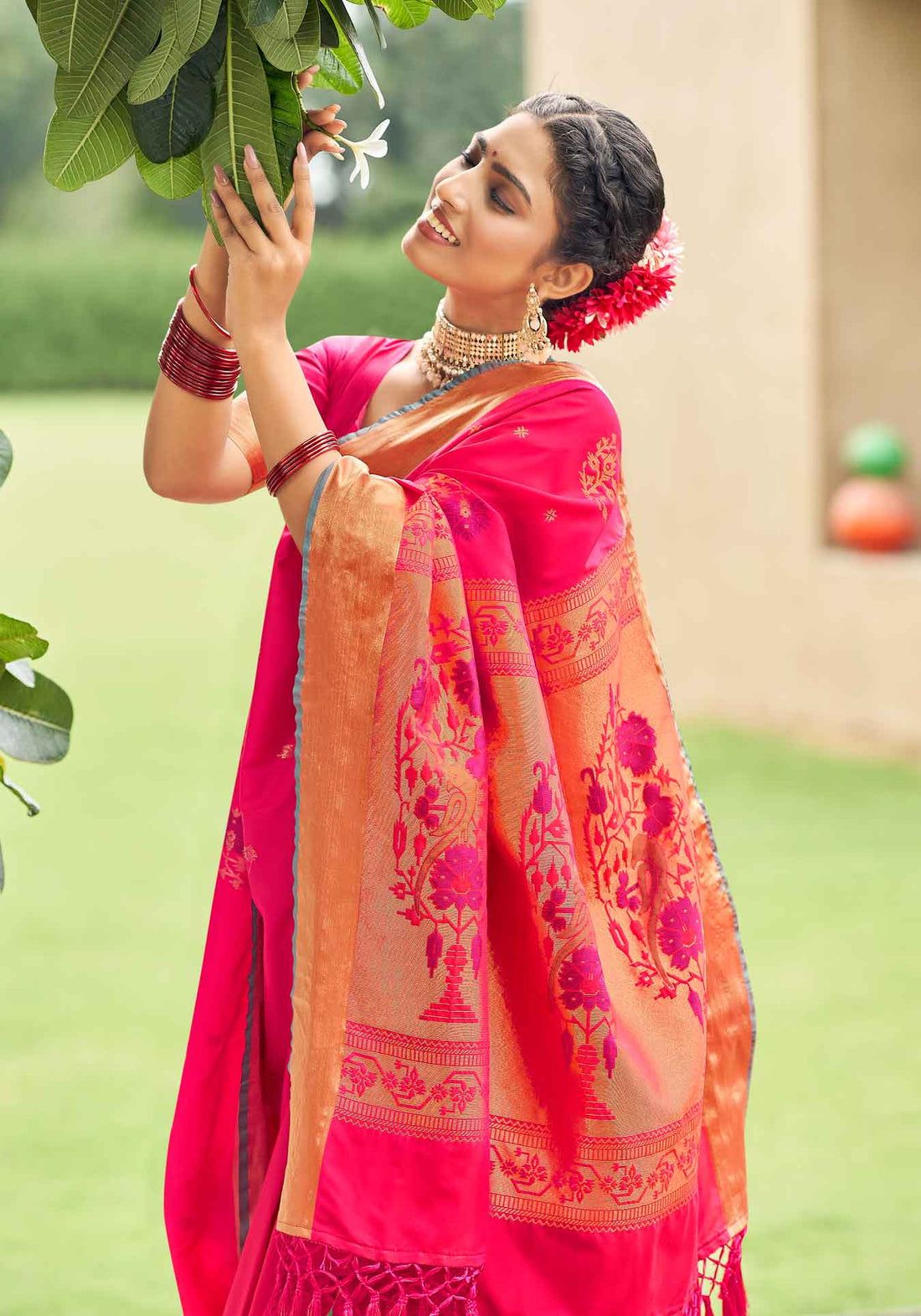 Soft Silk Red Color Saree