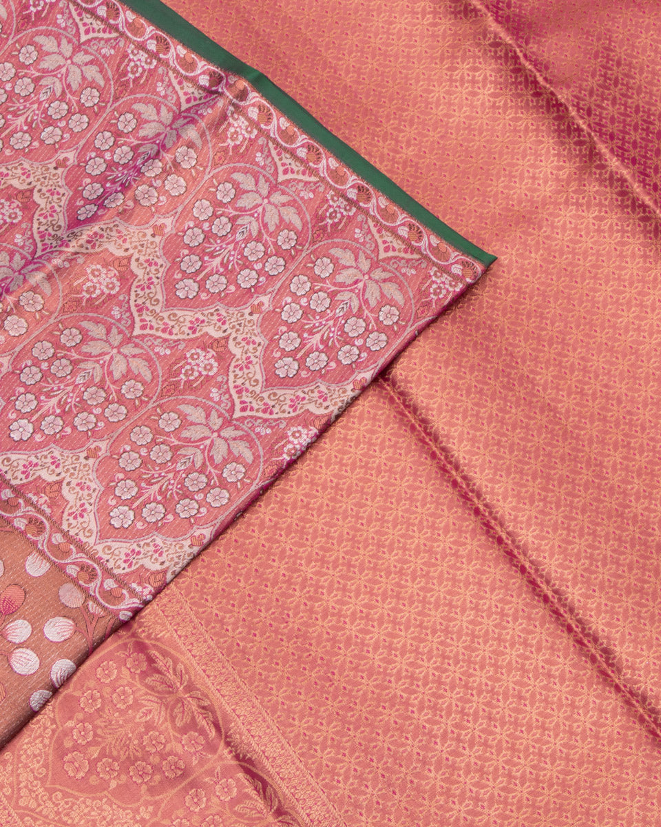 Copper Colour Printed Tissue Saree