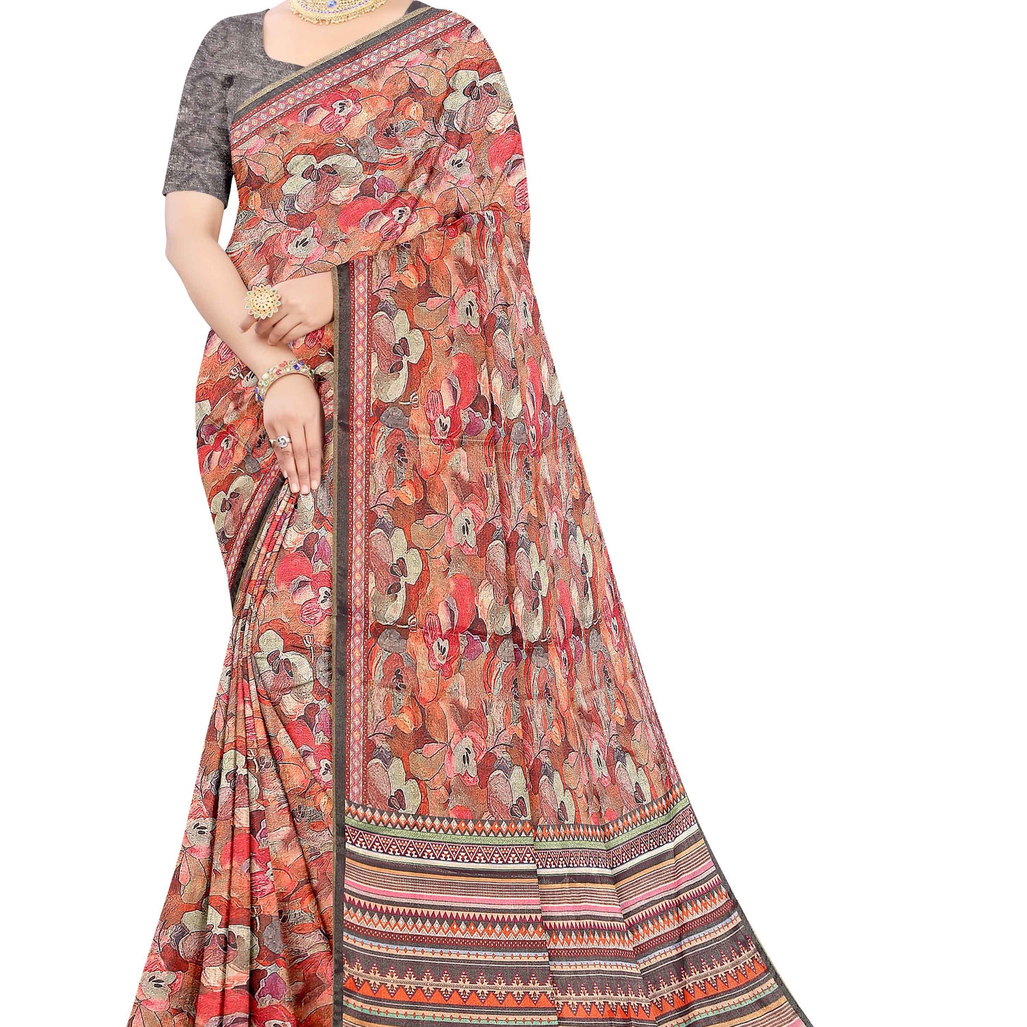 Multi Colour Fancy Silk Saree