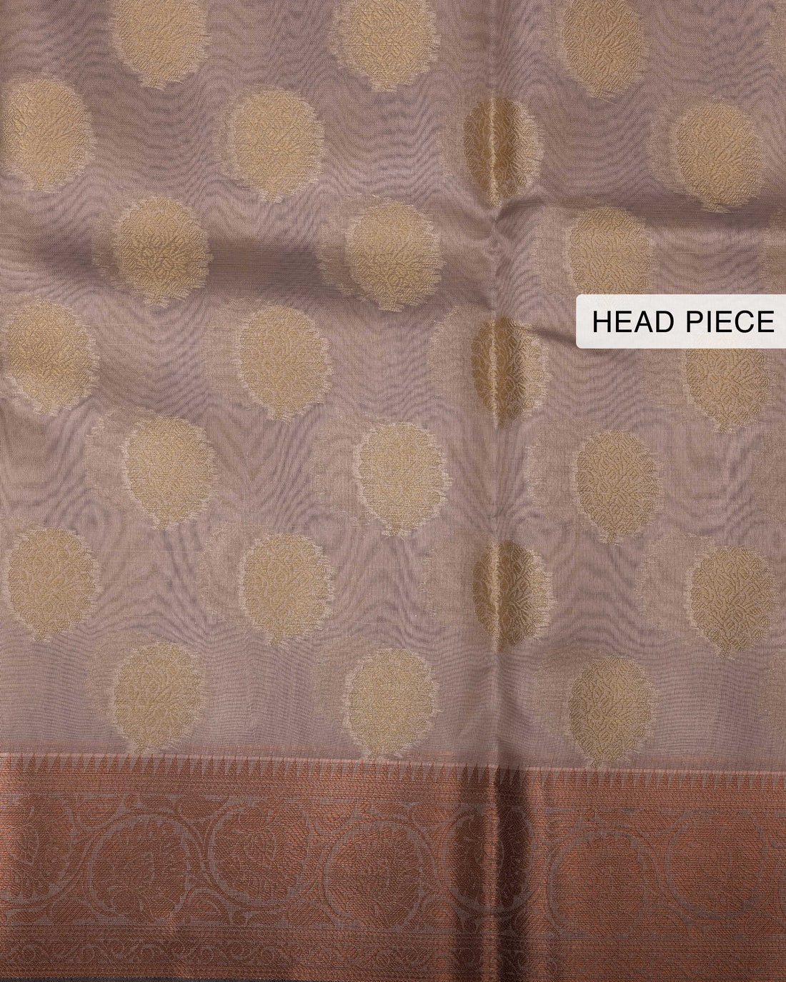 Copper Colour Printed Tissue Saree