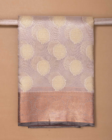 Copper Colour Printed Tissue Saree