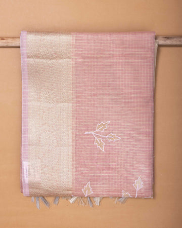 Light Pink Colour Printed Tissue Saree