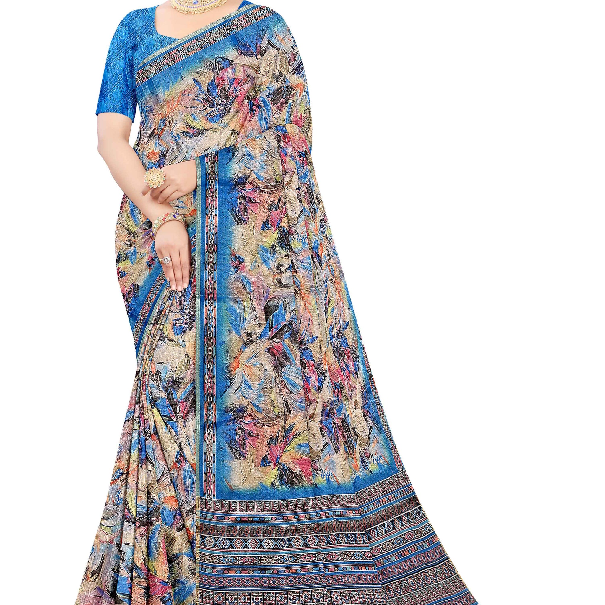 Multi Colour Fancy Silk Saree