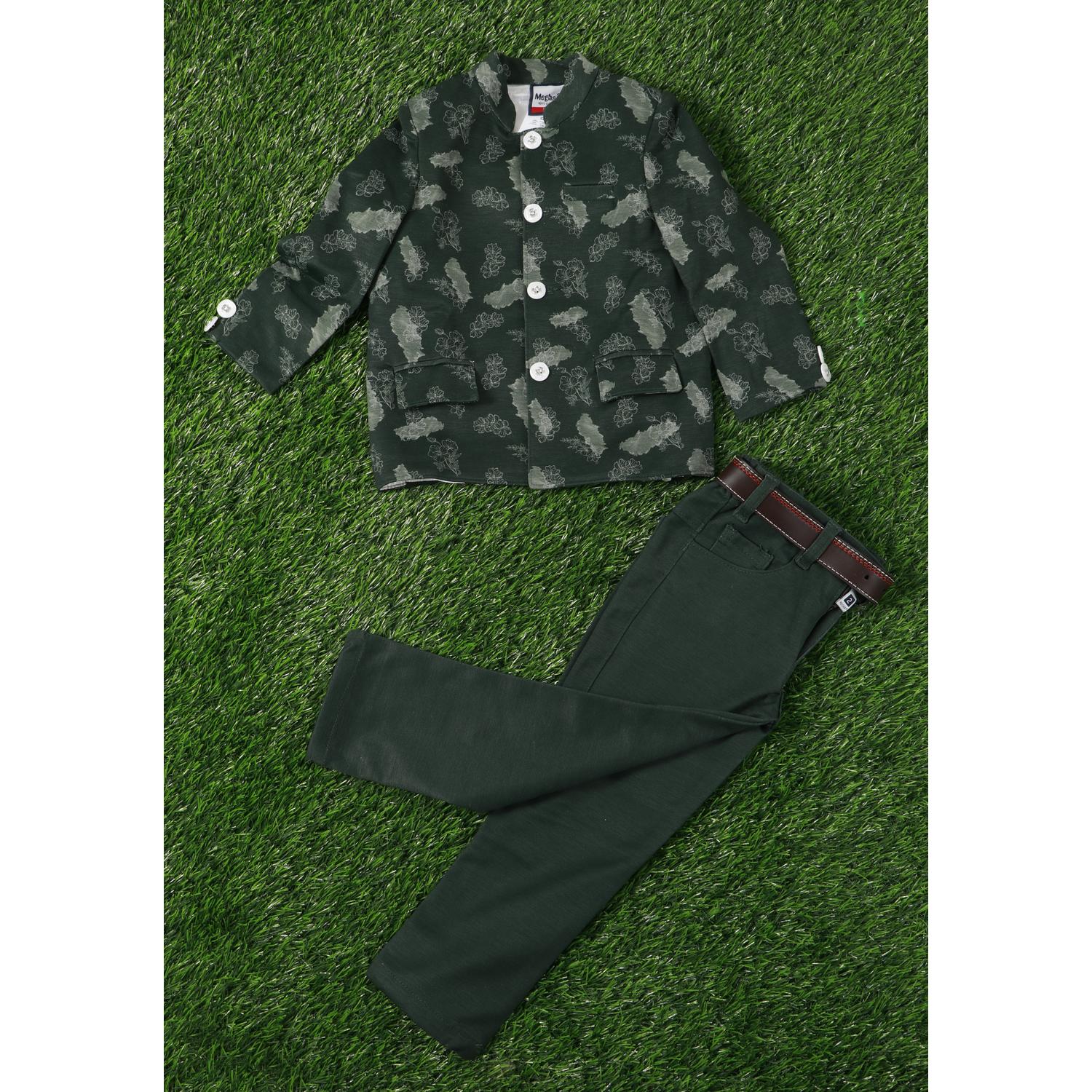 Bottle Green Colour Boys Suit