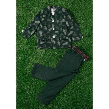 Bottle Green Colour Boys Suit