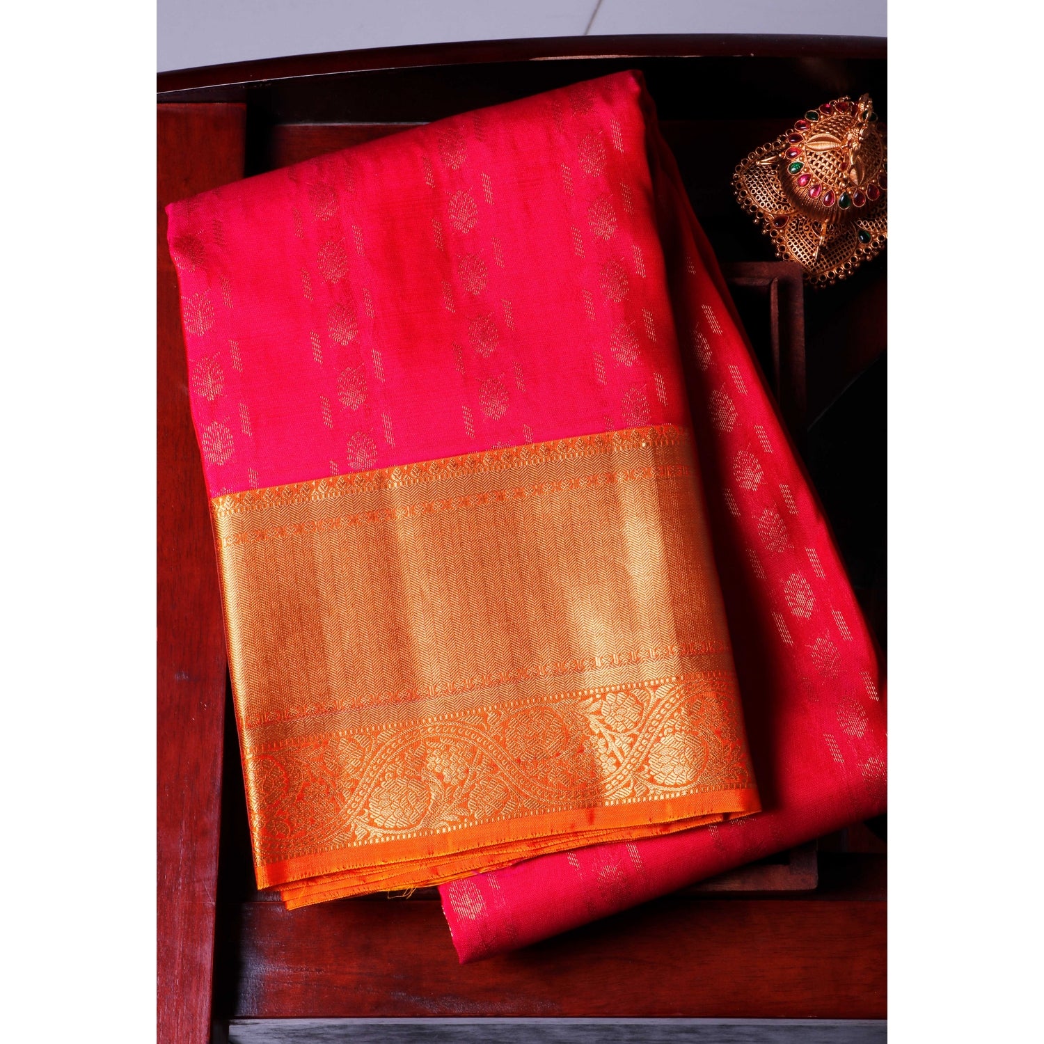 Magenta Colour Traditional Saree