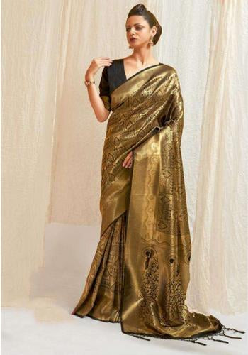 Black Colour Fancy Silk Saree