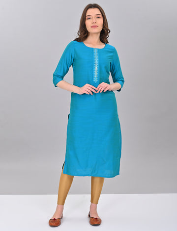 Stylish Women's Teal Blue Kurti
