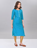 Buy Stylish Women's Teal Blue Kurti Online