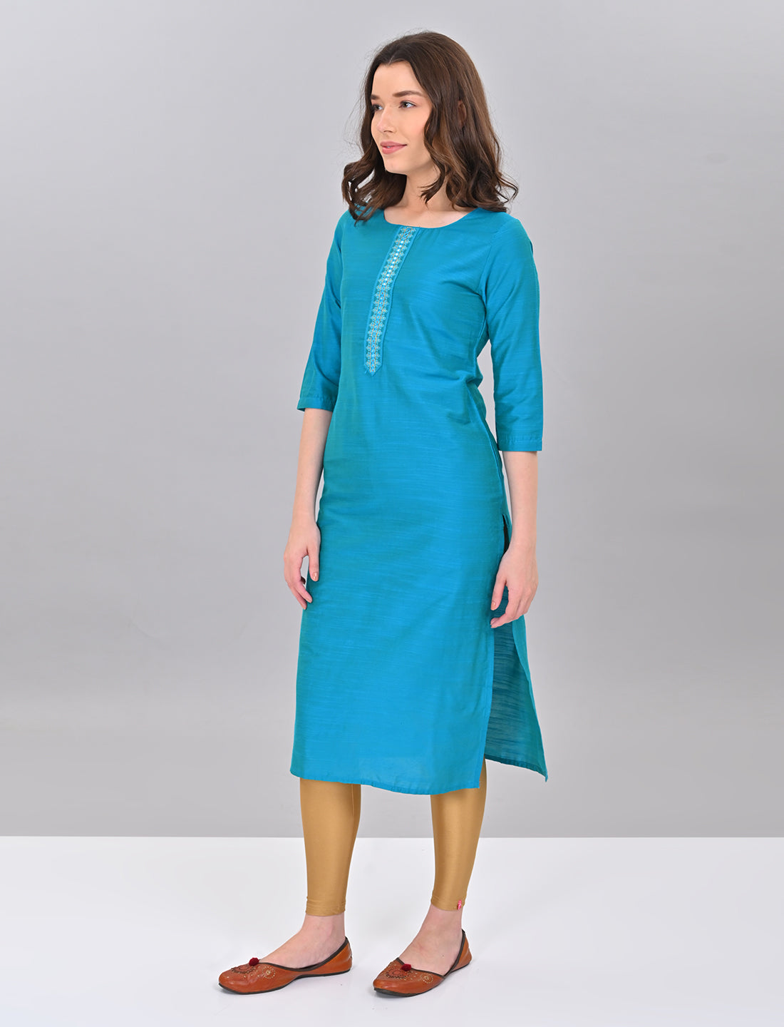 Shop Stylish Women's Teal Blue Kurti
