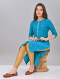 Stylish Women's Teal Blue Kurti Online Shopping