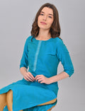 Buy Stylish Women's Teal Blue Kurti Online Shopping