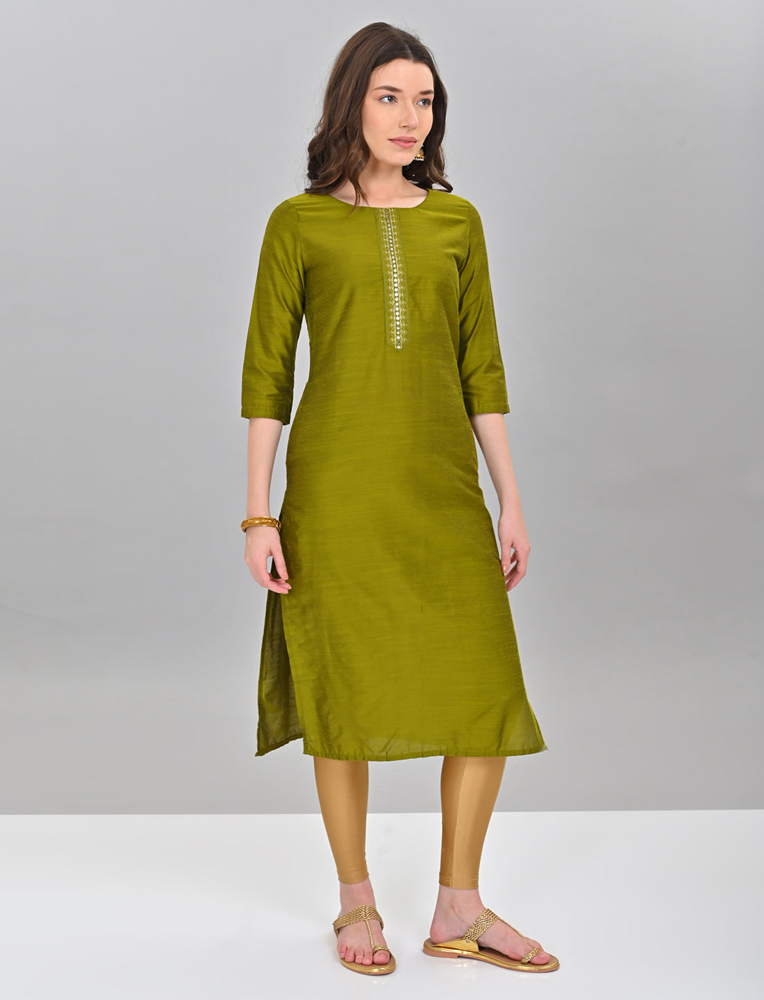 Buy Stylish Women's Olive Green Kurti Online