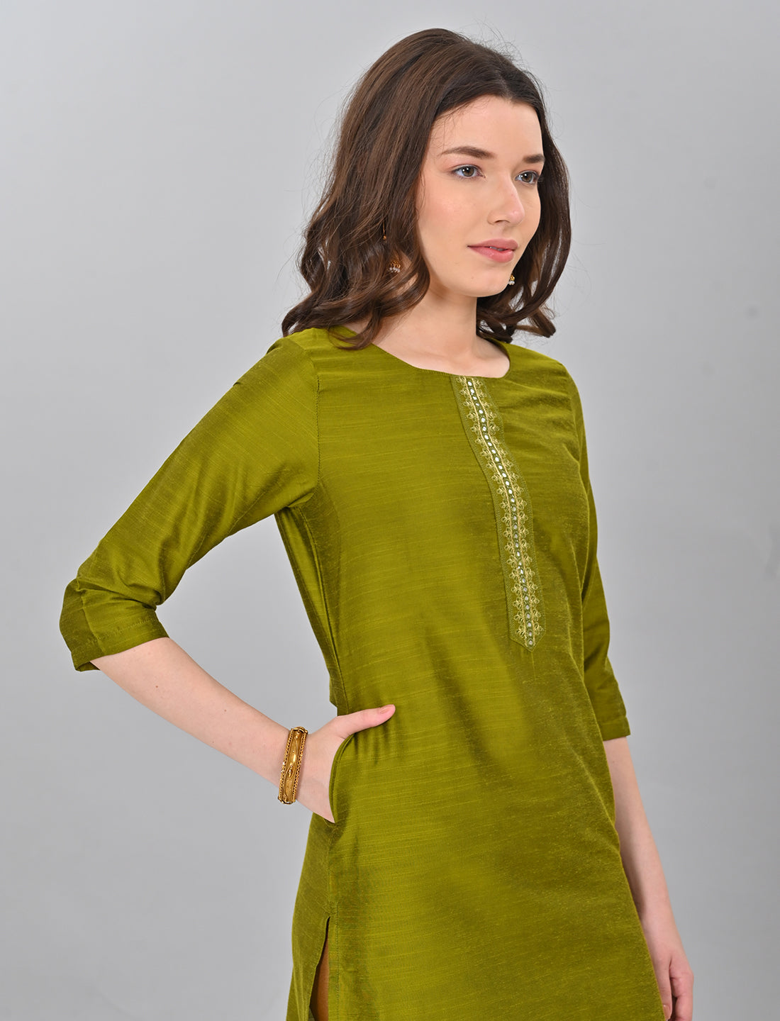 Shop Stylish Women's Olive Green Kurti Online