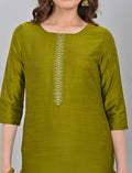 Buy Stylish Women's Olive Green Kurti Online Shopping