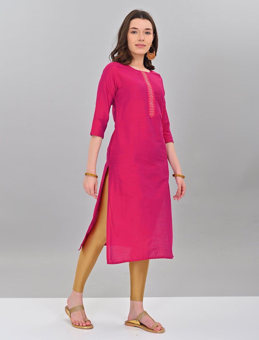 Buy Stylish Women's Magenta Pink Kurti Online 