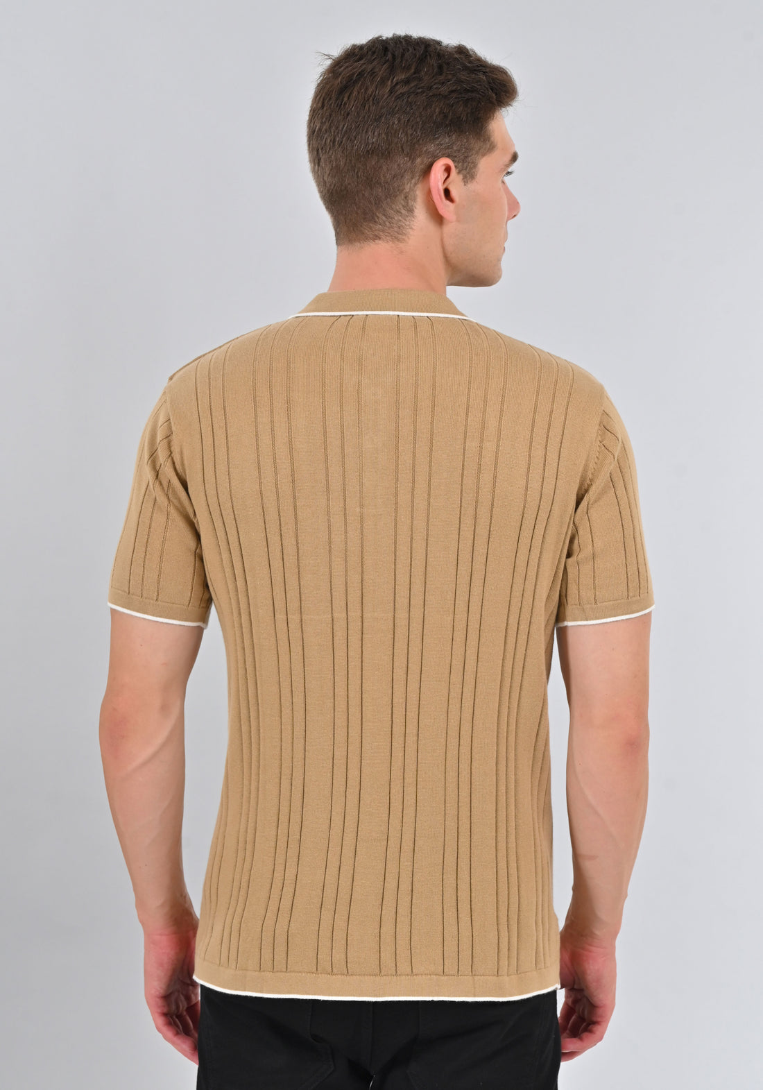 Nativebull Light Brown Color Cotton Half Sleeve Collar Neck T Shirt