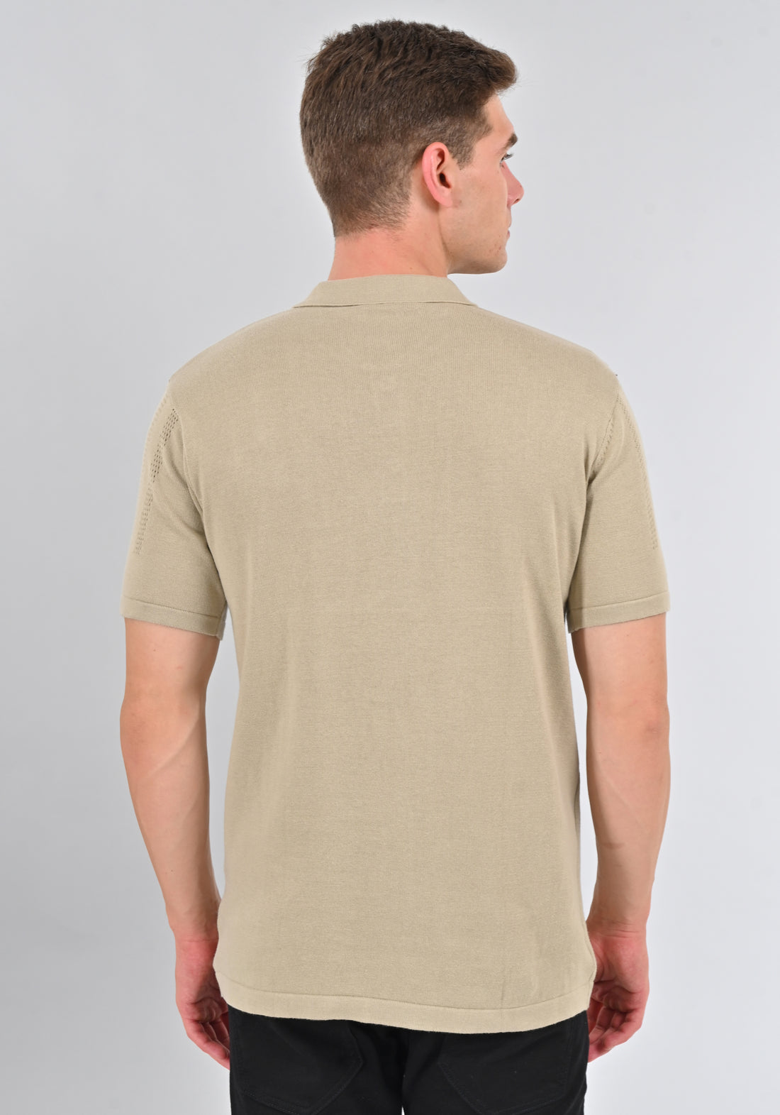 Nativebull Light Brown Color Cotton Half Sleeve Collar Neck T Shirt