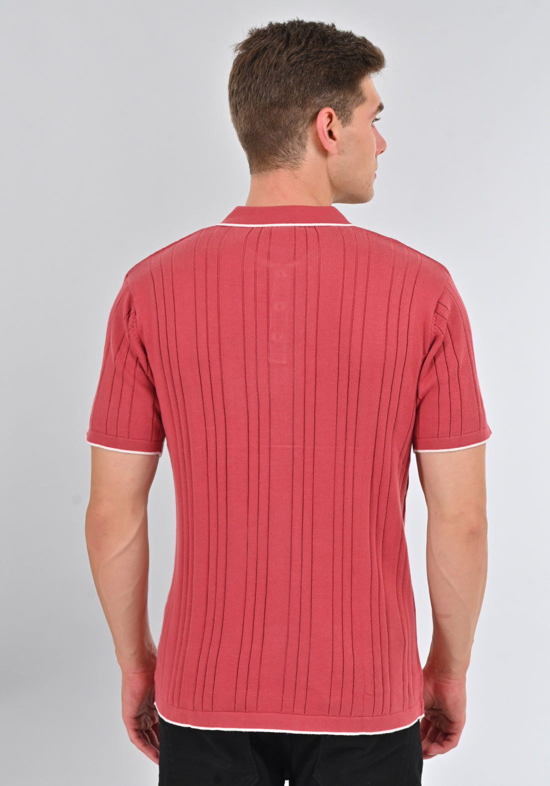 Nativebull Red Color Cotton Half Sleeve Collar Neck T Shirt