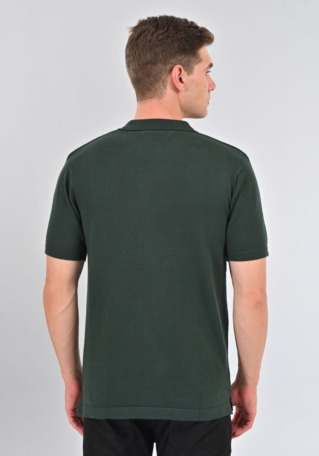 Nativebull Green Color Cotton Half Sleeve Collar Neck T Shirt