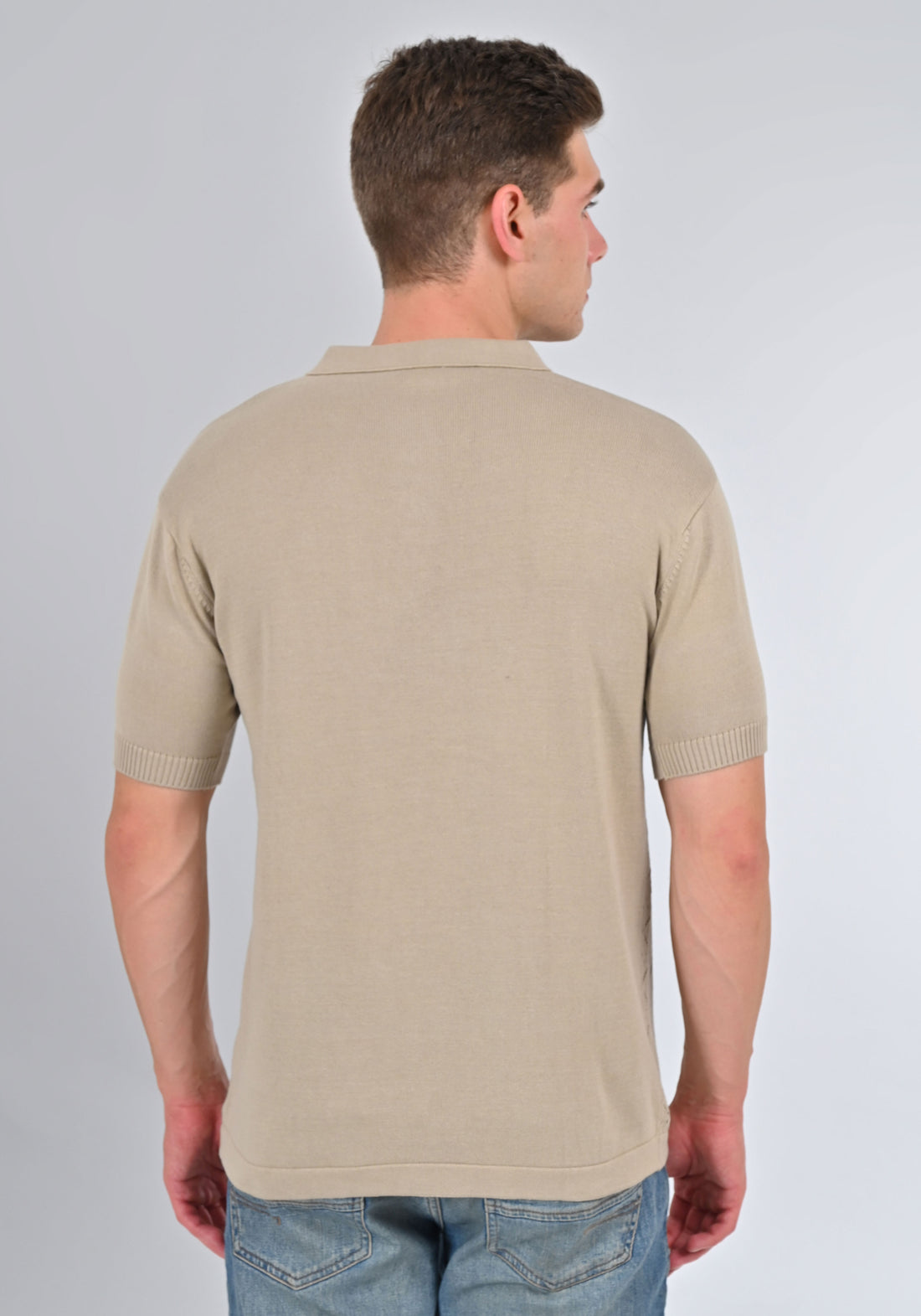 Nativebull Light Brown Color Cotton Half Sleeve Collar Neck T Shirt