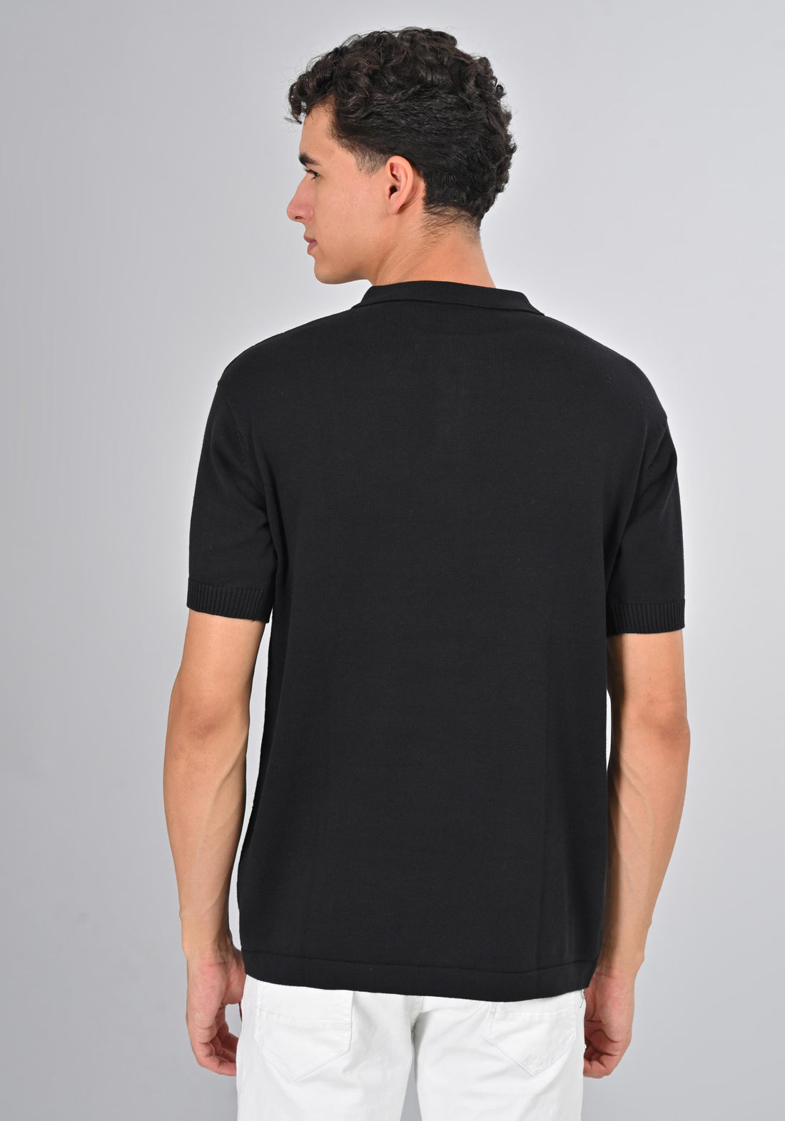 Nativebull Black Color Cotton Half Sleeve Collar Neck T Shirt