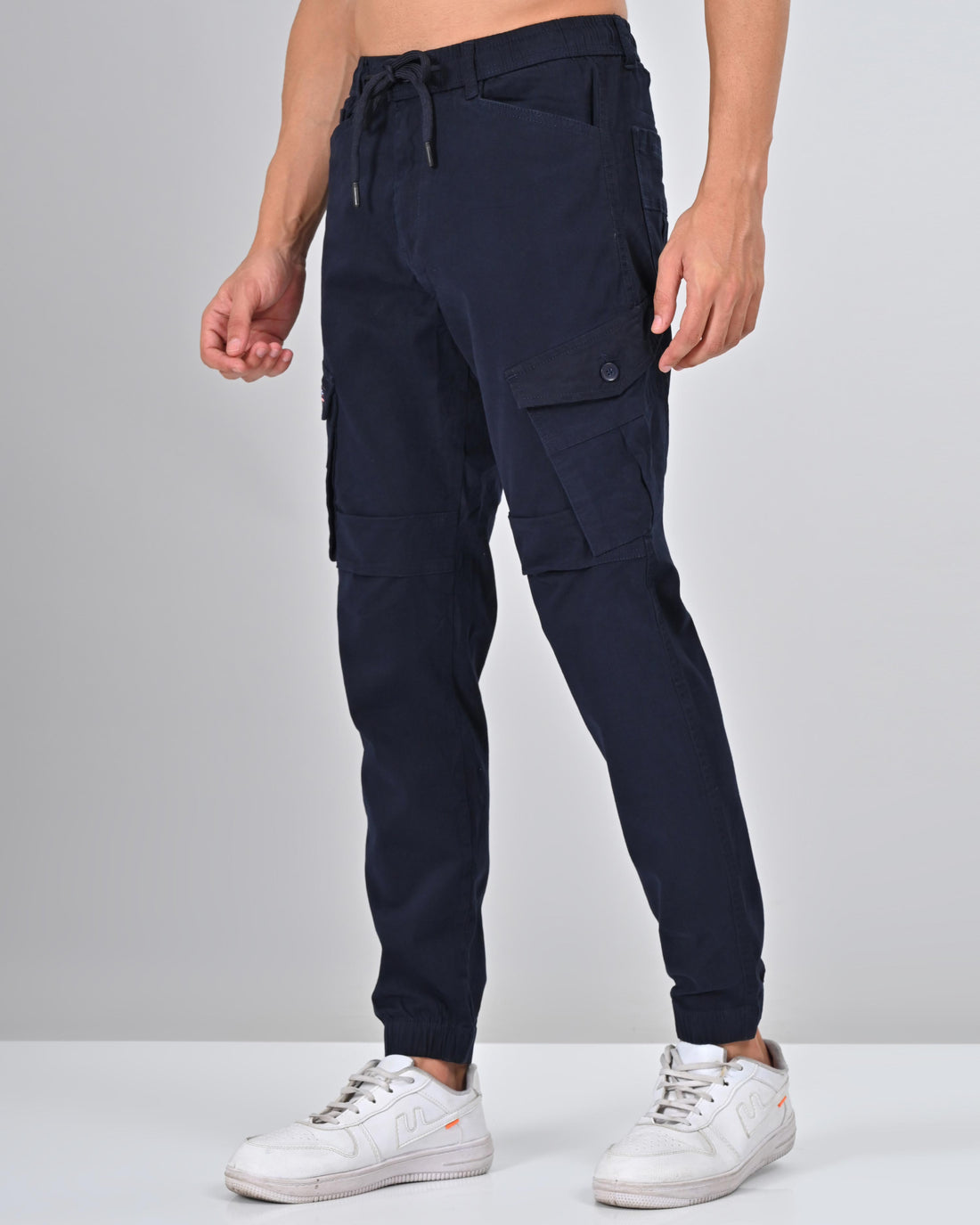 Nativebull Mens Slim Fit  Navy Blue Cargo Pant