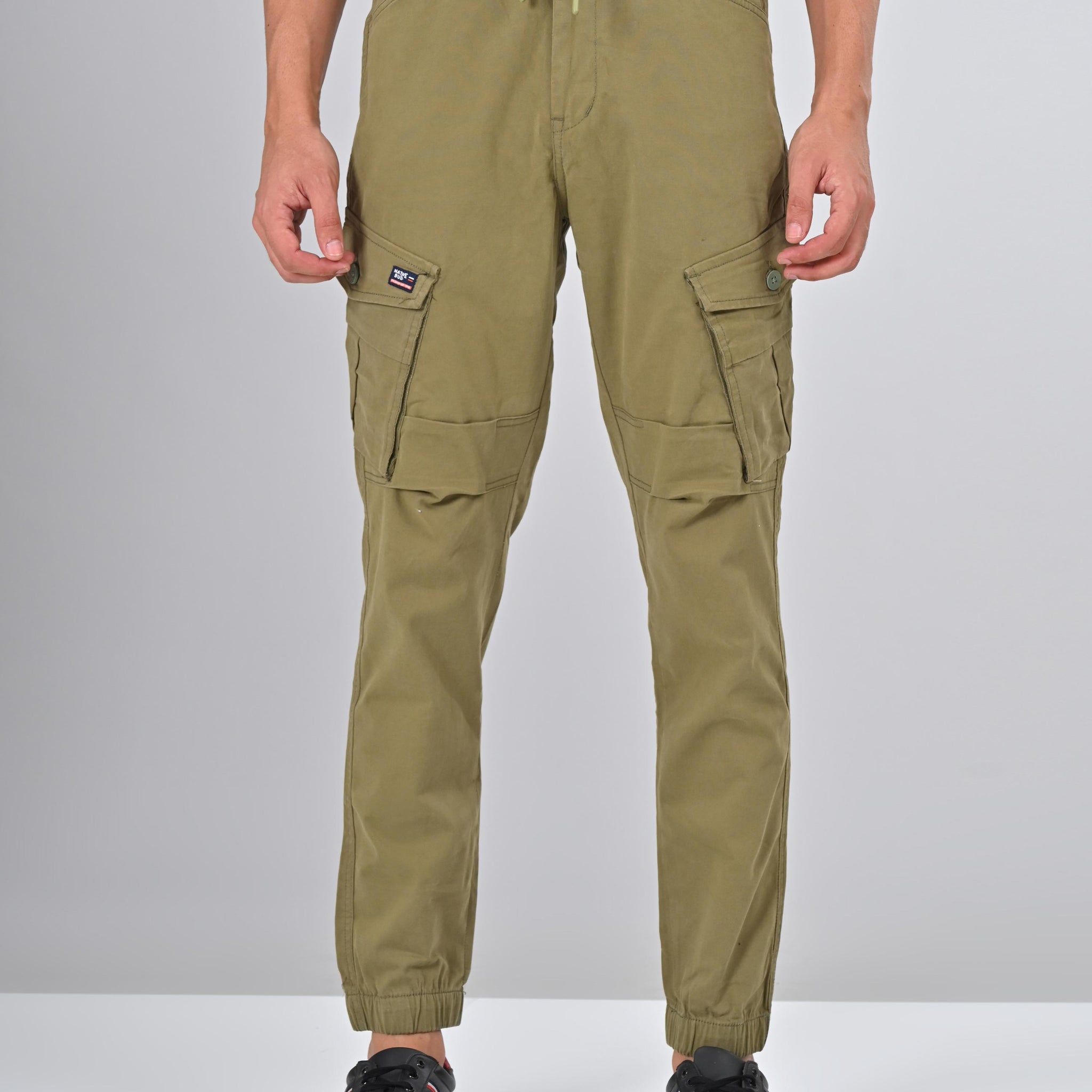 Nativebull Mens Slim Fit Khaki Cargo Pant