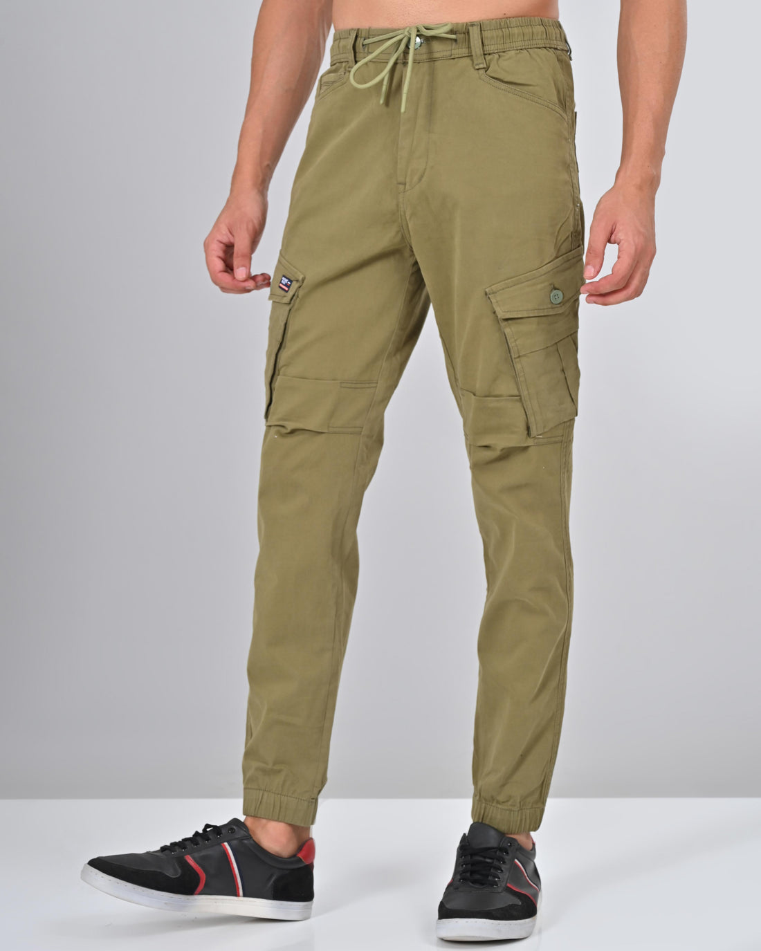 Nativebull Mens Slim Fit Khaki Cargo Pant