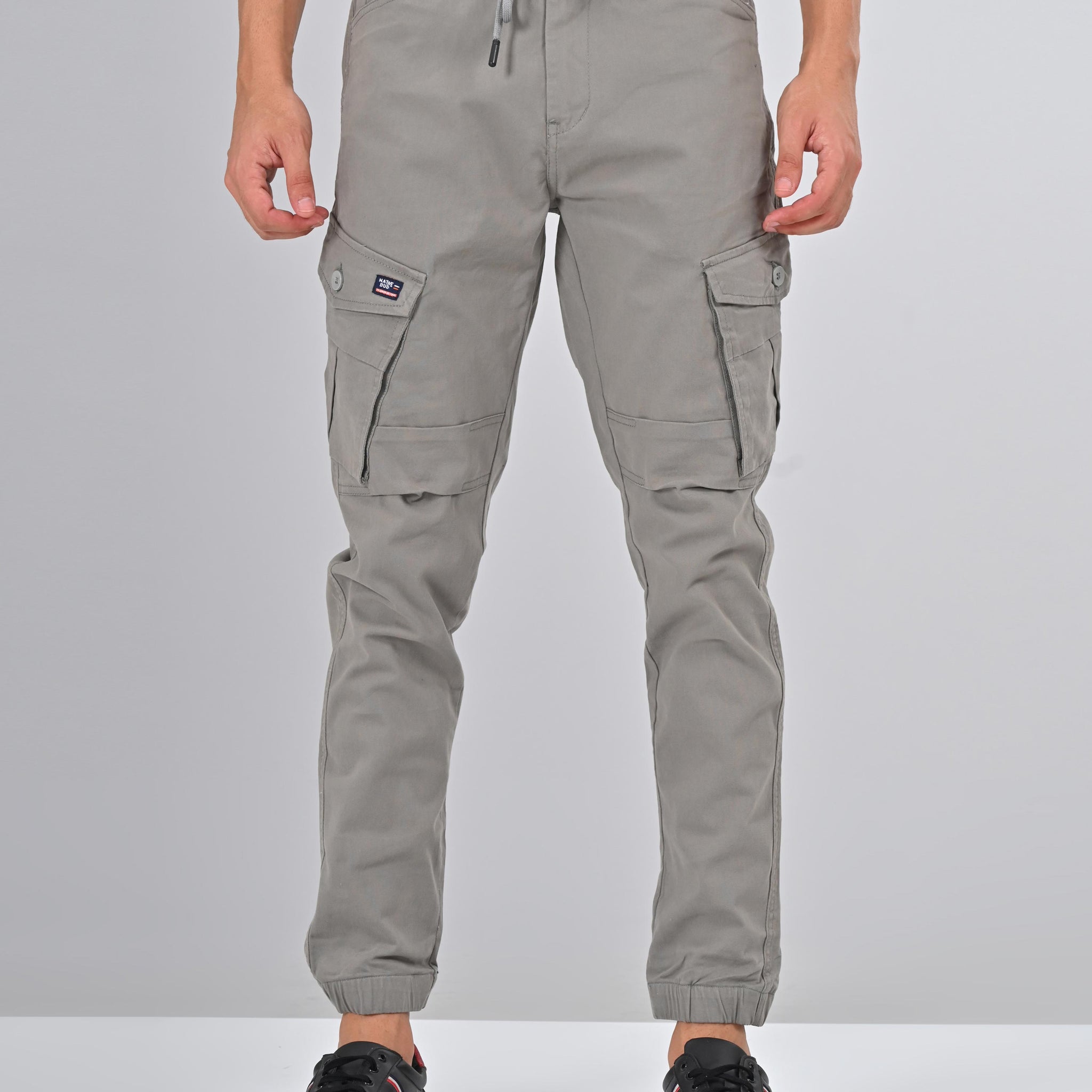 Nativebull Mens Slim Fit Grey Cargo Pant