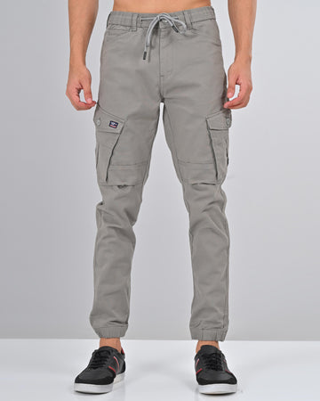 Nativebull Mens Slim Fit Grey Cargo Pant