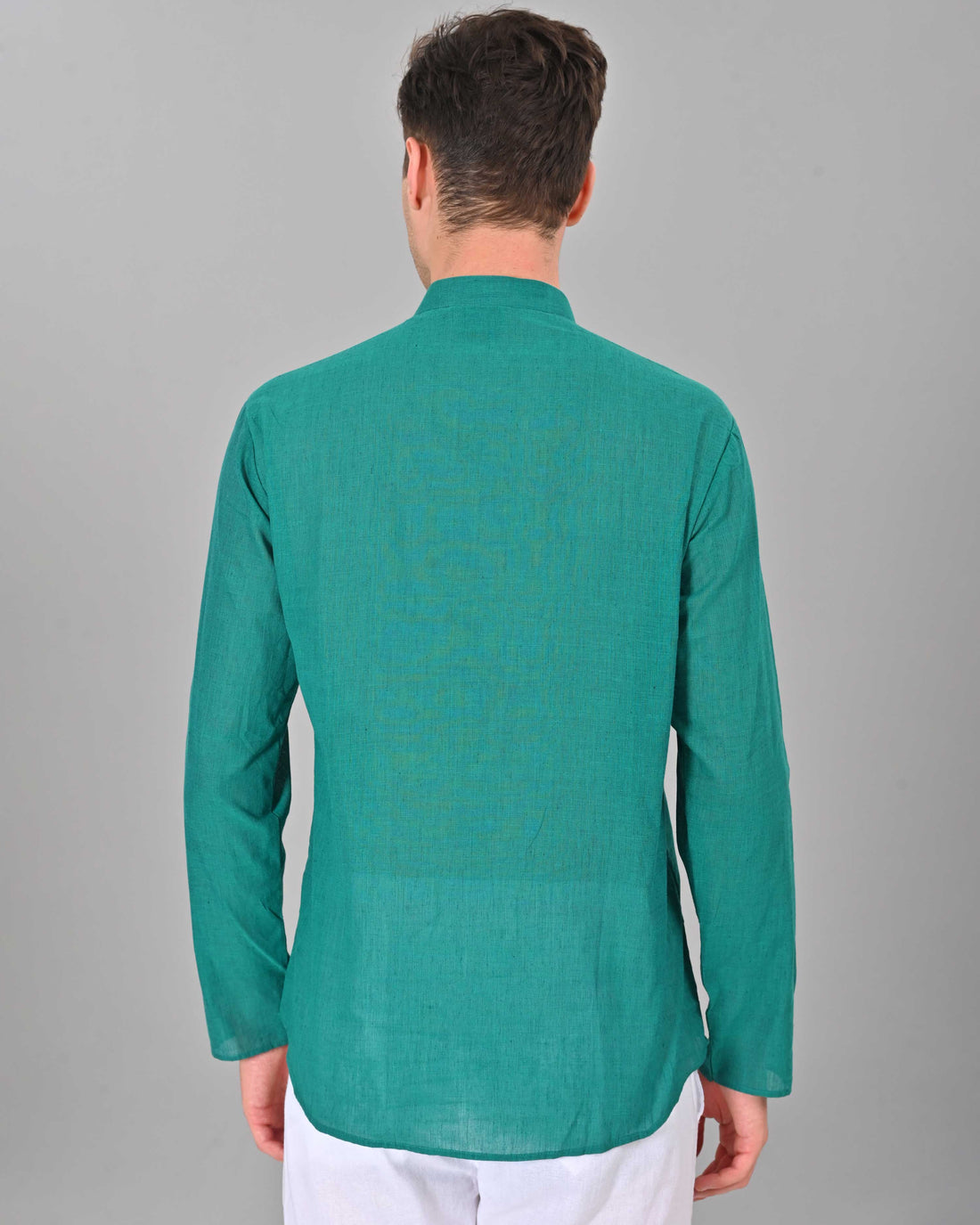 Linen Valley Teal Colour Short Mens Kurta