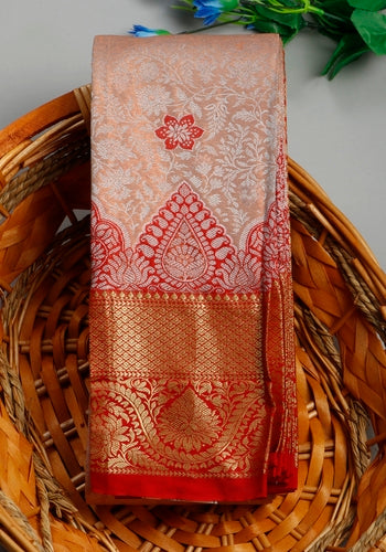 Copper Colour Gold Zari Niranjana Silk Saree