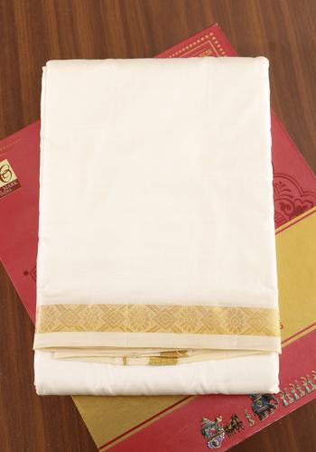 Cream Colour Silk Dhoti (8 Mulam)