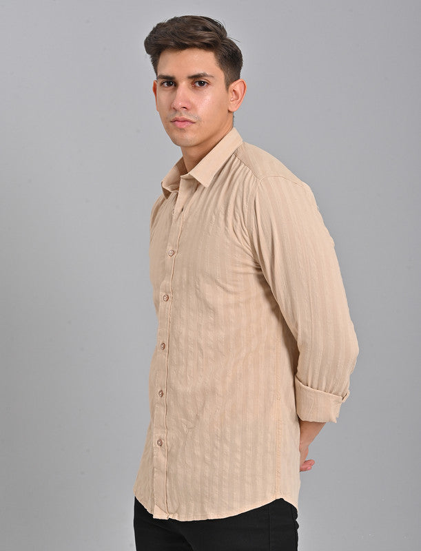 Native Bull Beige Striped Shirt