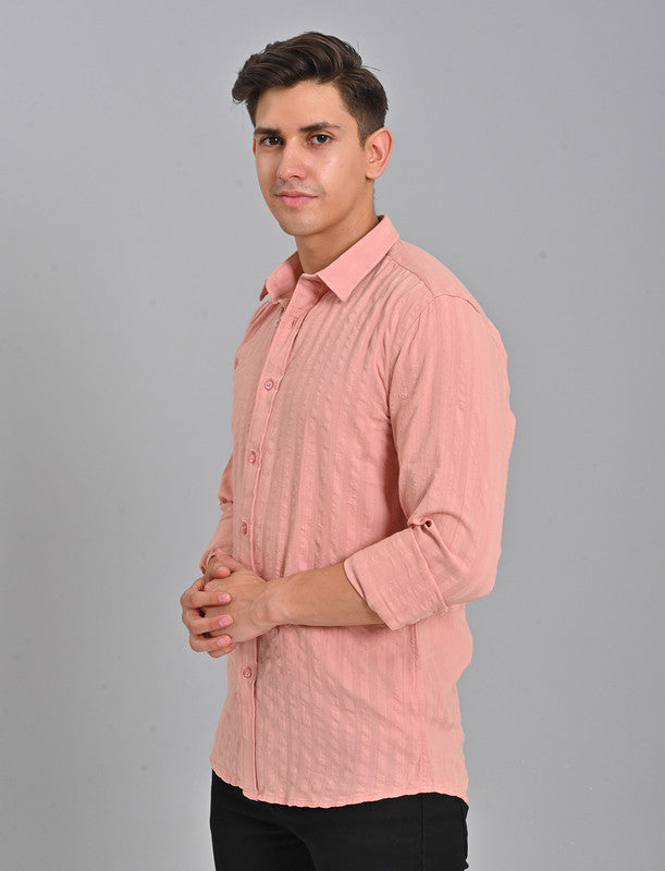 Native Bull Peach Pink Striped Shirt