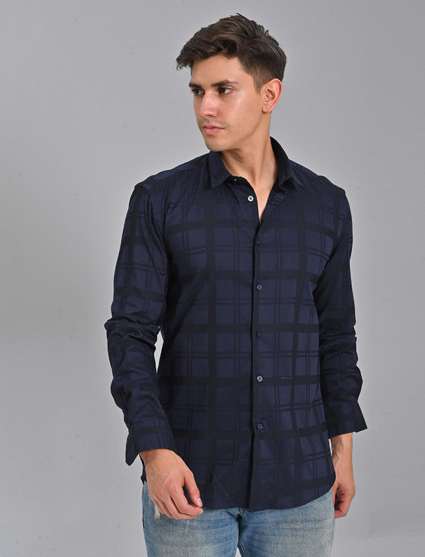 Native Bull Dark Navy Checked Shirt