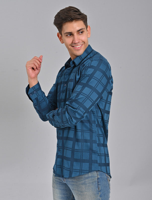 Native Bull Dark Blue Checked Shirt