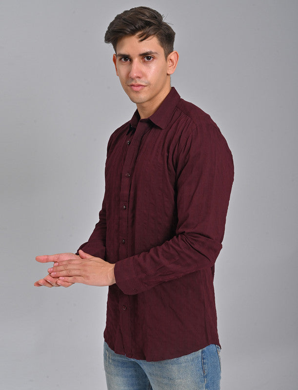 Native Bull Burgundy Striped Shirt