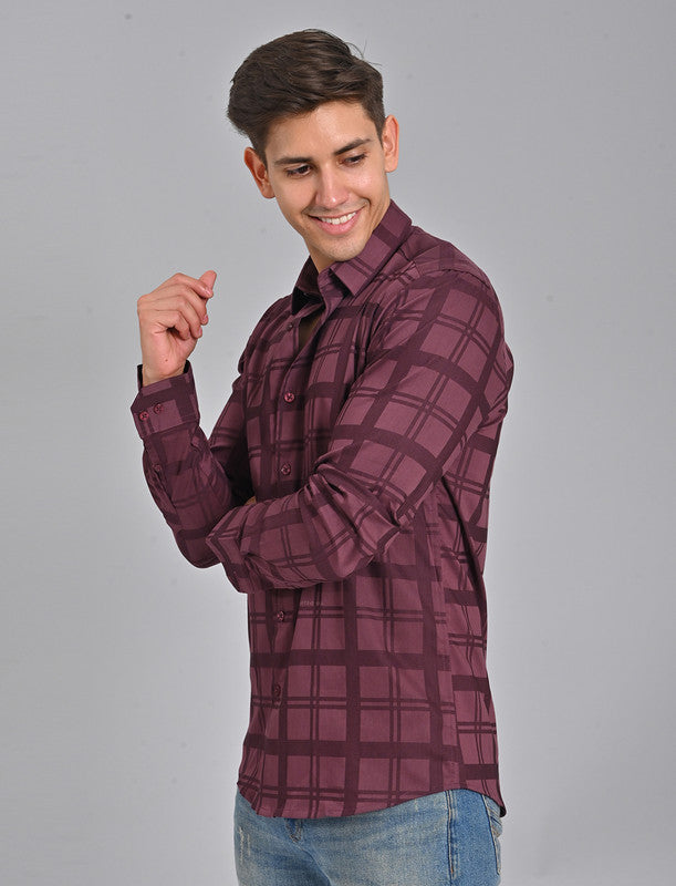 Native Bull Burgundy Checked Shirt