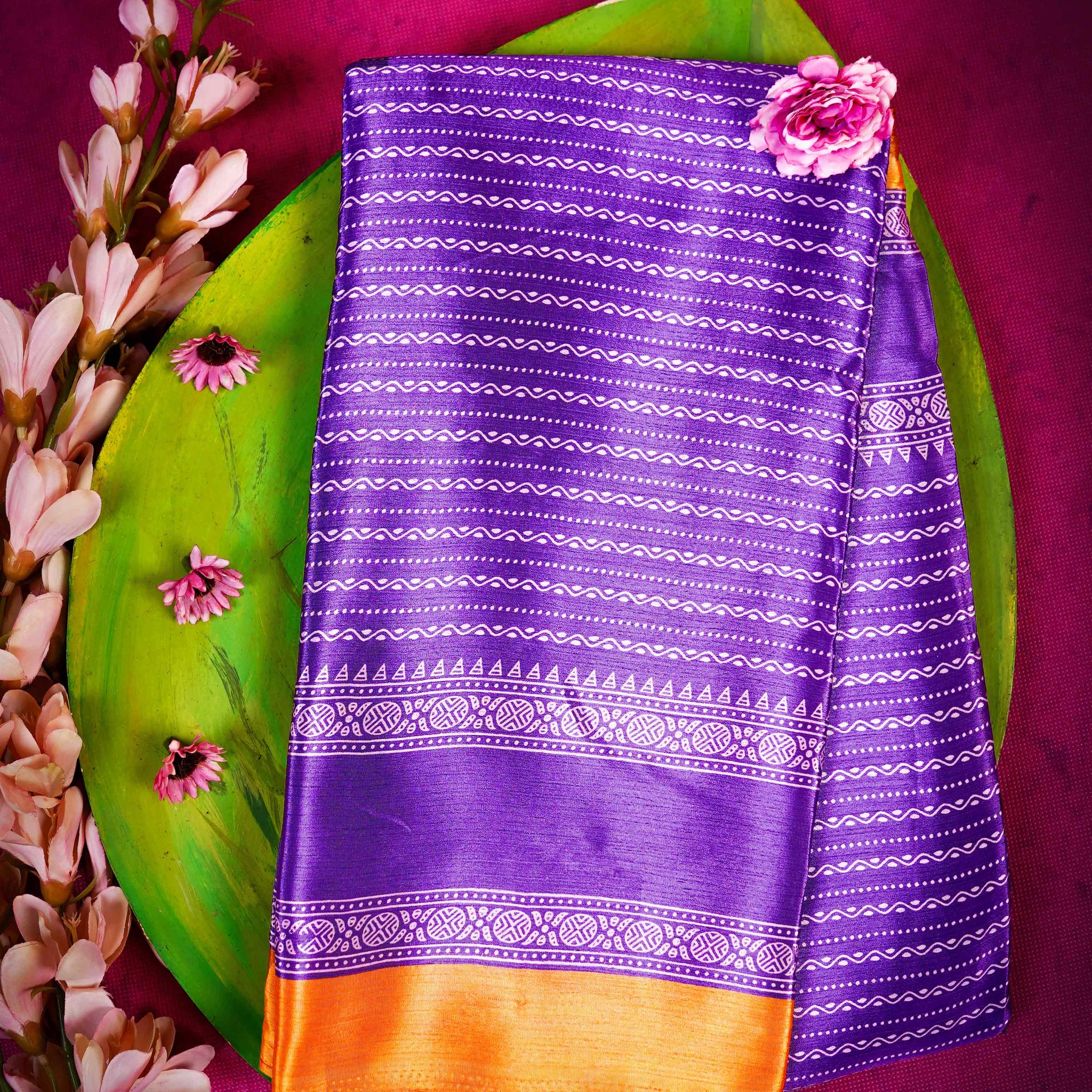 Purple Color Uniform Saree - U17