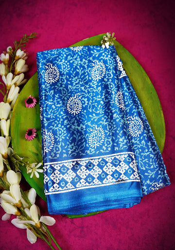 Teal Blue Color Uniform Saree - U18