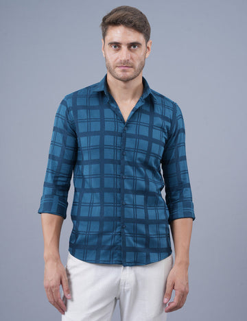 Native Bull Blue Small Checked Shirt